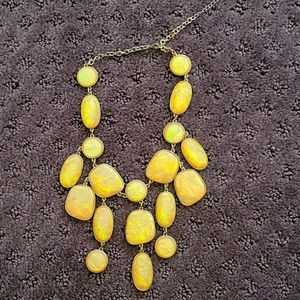 Gold stone necklace